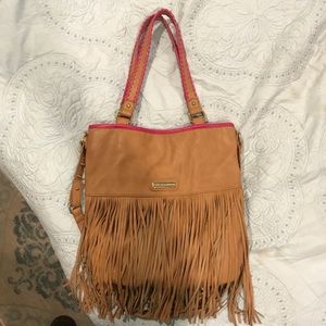 Cognac and Pink Steve Madden Fringe